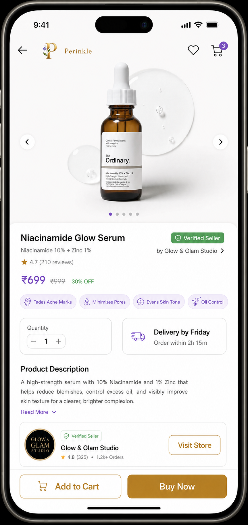 Perinkle product app preview